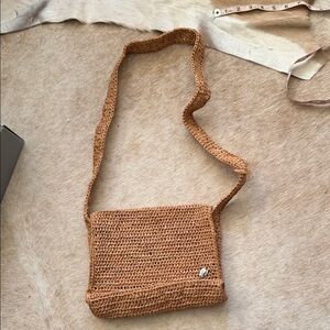 Helen Kaminski new tan raffia Crochet Crossbody Bag